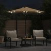 vidaXL Parasol ogrodowy LED, stalowy słupek, taupe, 225x225x212 cm