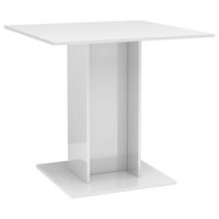vidaXL Stół jadalniany, wysoki połysk, biały, 80 x 80 x 75 cm