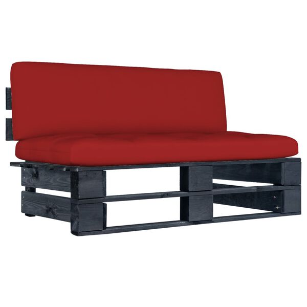 vidaXL Ogrodowa sofa środkowa z palet, impregnowana na czarno sosna