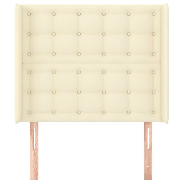 vidaXL Zagł&oacute;wek uszak, kremowy, 83x16x118/128 cm, sztuczna sk&oacute;ra