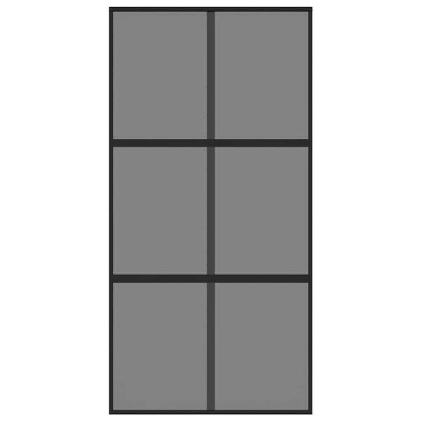 vidaXL Drzwi przesuwne, czarne, 102,5x205cm, szkło hartowane aluminium