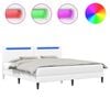 vidaXL Ramka ł&oacute;żka z paskami LED Biały 200 x 200 cm Ekosk&oacute;ra
