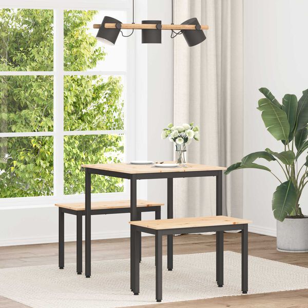 vidaXL St&oacute;ł jadalny Naturalny 70 x 70 x 75 cm Lite drewno sosnowe