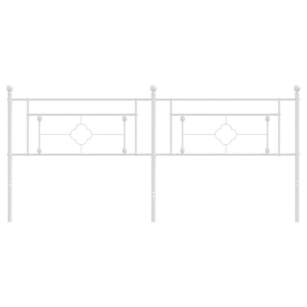 vidaXL Metalowe wymienne wezgłowie, białe, 193 cm