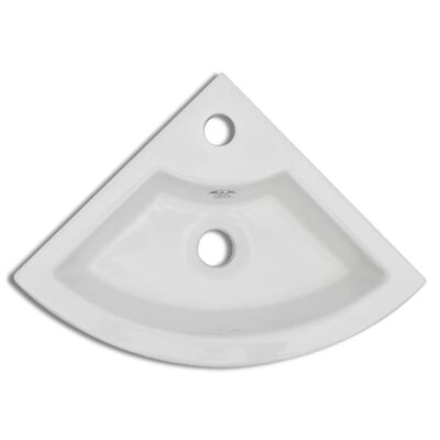 vidaXL Umywalka z przelewem, 45 x 32 x 12,5 cm, biała