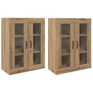 vidaXL Szafki montowane na ścianie 2 pcs dąb artisan 69,5 x 34 x 90 cm