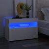 vidaXL Szafka nocna z oświetleniem LED, biała, 60x35x40 cm