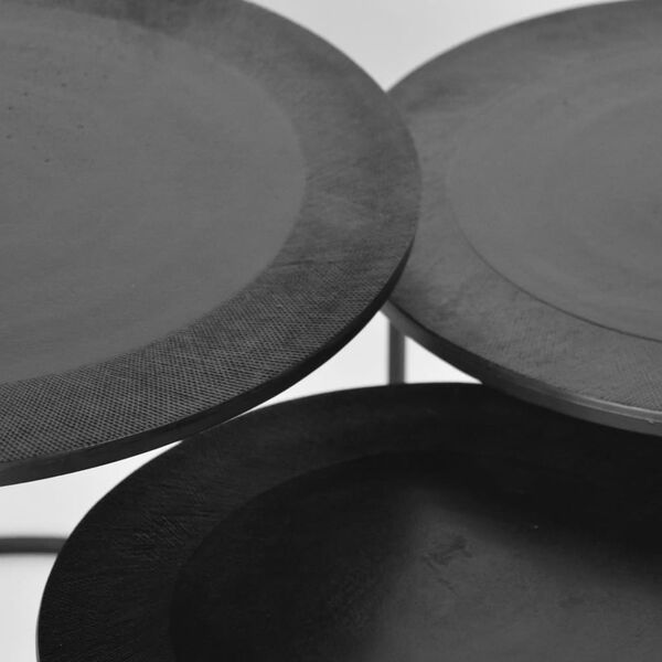 LABEL51 Zestaw 3 stolik&oacute;w kawowych Tres, czarny