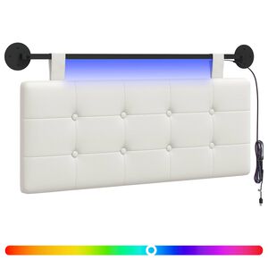vidaXL Wezgłowie wiszące Z lampą LED Biały Ekosk&oacute;ra