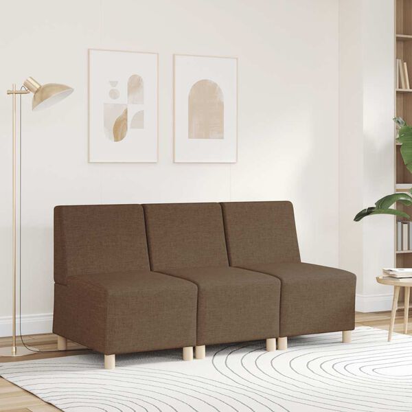 vidaXL Modułowa sofa bez podłokietników Brązowa 55 cm Tkanina