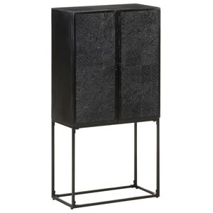 vidaXL Szafka, czarna, 60x30x120 cm, lite drewno akacjowe i mango
