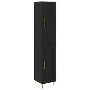 vidaXL Highboard 2 pcs Czarny Dąb Materiał drewnopochodny