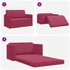 vidaXL Sofa Bed 110cm Czerwone wino Aksamit