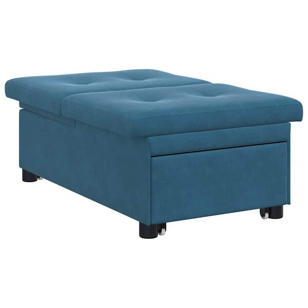 vidaXL Sofa Bed Niebieski 194 x 67 x 82 cm Aksamit