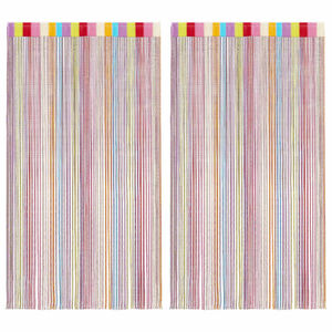 vidaXL Zasłony sznurkowe 2 szt. Wielokolorowe 100x250 cm