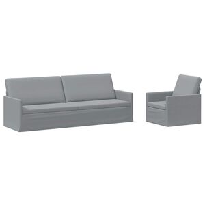 vidaXL Zestaw Sof 2 pcs jasnoszary tkanina