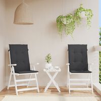 vidaXL Poduszki na krzesła ogrodowe, 2 szt., czarne, 120x50x3 cm