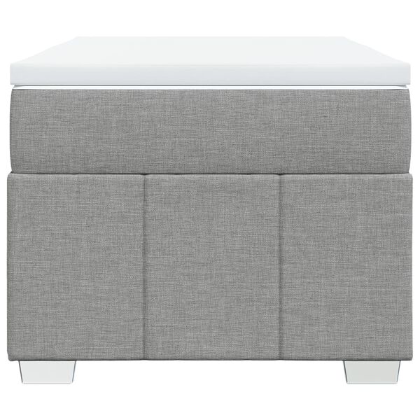 vidaXL Ł&oacute;żko kontynentalne z materacem, jasnoszare, tkanina, 80x200 cm