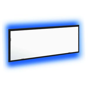 vidaXL Lustro łazienkowe LED Czarny Dąb 100 x 8,5 x 37 cm Szkło