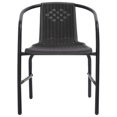 vidaXL Krzesła ogrodowe, 8 szt., rattan syntetyczny i stal, 110 kg