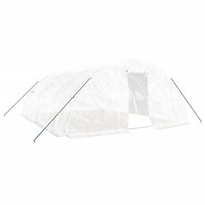 vidaXL Szklarnia ze stalową ramą, biała, 30 m&sup2;, 6x5x2,3 m