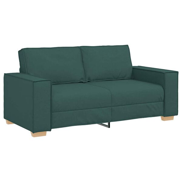 vidaXL Sofa 2-osobowa Ciemnozielona 180x78x84 cm Tkanina