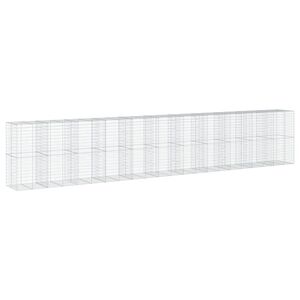 vidaXL Kosz gabionowy z pokrywą, 1100x100x200 cm, galwanizowane żelazo
