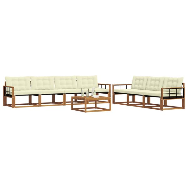 vidaXL Zestaw sof na zewnątrz z poduszką 8 pcs Naturalny i Kremowy