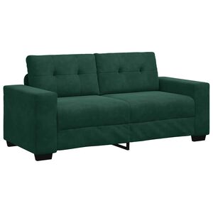 vidaXL Sofa dwuosobowa, ciemnozielona, 180x77x82 cm, aksamit