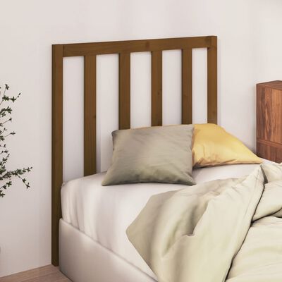 vidaXL Wezgłowie łóżka, miodowy brąz, 96x4x100 cm, lite drewno sosnowe