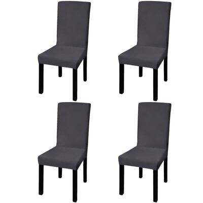 vidaXL Elastyczne pokrowce na krzesła, 4 szt., antracytowe