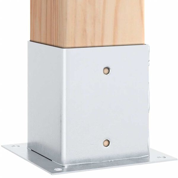 vidaXL Podstawy słupków kwadratowe 12 szt. Srebrne Stal ocynkowana