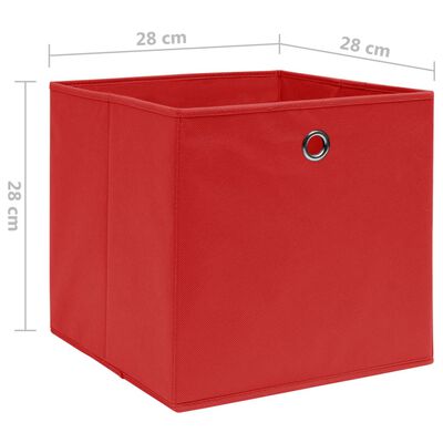 vidaXL Pudełka z włókniny, 10 szt., 28x28x28 cm, czerwone