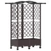 vidaXL Podniesione ł&oacute;żko z kratką i dachem brązowy 124 x 40 x 129 cm