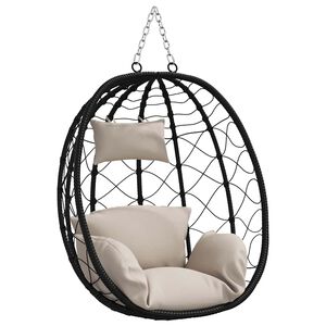 vidaXL Wiszące krzesło jajo polirattan 91,5 x 54,5 x 107 cm