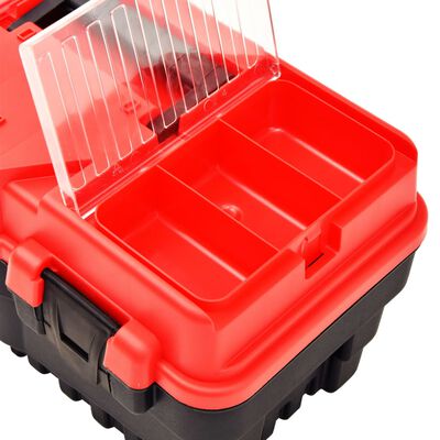 vidaXL Skrzynka narzędziowa, plastikowa, 462x256x242 mm, czerwona