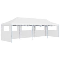 vidaXL Składany namiot imprezowy z 5 ścianami bocznymi, 3 x 9 m, biały