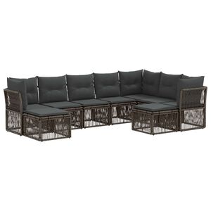 vidaXL Zestaw Sof na Ogr&oacute;d 9 pcs Szary polirattan