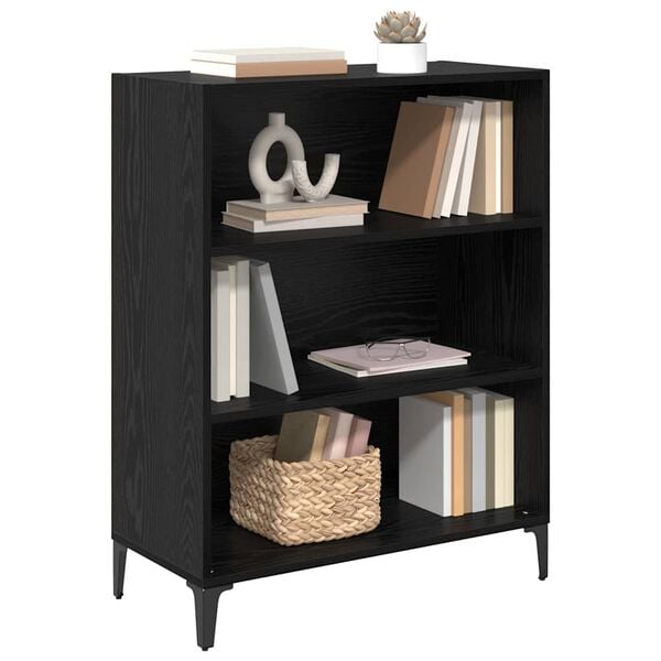 vidaXL Bufet Czarny Dąb 69,5 x 32,5 x 90 cm Materiał drewnopochodny