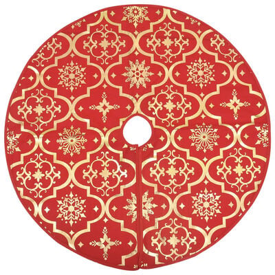 vidaXL Luksusowa osłona pod choinkę ze skarpetą, czerwona, 122 cm