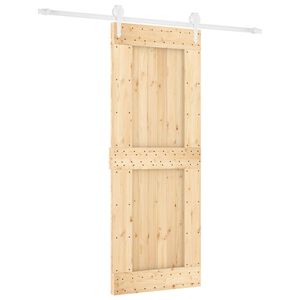 vidaXL Drzwi przesuwne Naturalne i białe 80 x 210 cm