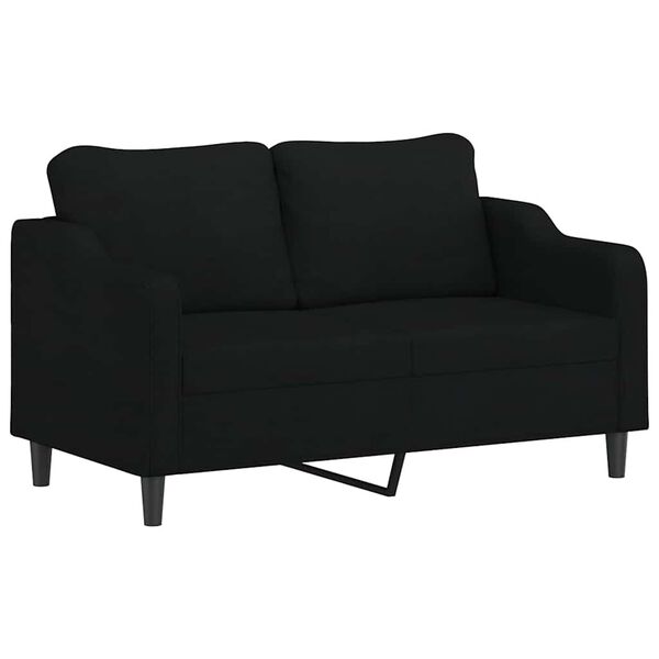 vidaXL Sofa 2-osobowa, czarna, 140 cm, tapicerowana tkaniną