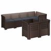 vidaXL Sofa ogrodowa 7-osobowa z poduszkami w wyglądzie rattanowym PP