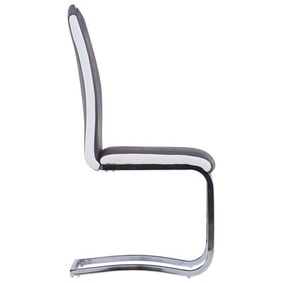 vidaXL Krzesła stołowe, wspornikowe, 4 szt., szare, sztuczna skóra