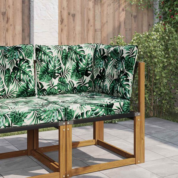 vidaXL Poduszka do sofy na zewnątrz 3 pcs Wz&oacute;r liścia Poliester