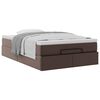 vidaXL Rama ł&oacute;żka otomana z materacem, brązowa, 120x200 cm, ekosk&oacute;ra