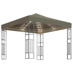 vidaXL Altana ze sznurem lampek LED, 3x3 m, tkanina w kolorze taupe