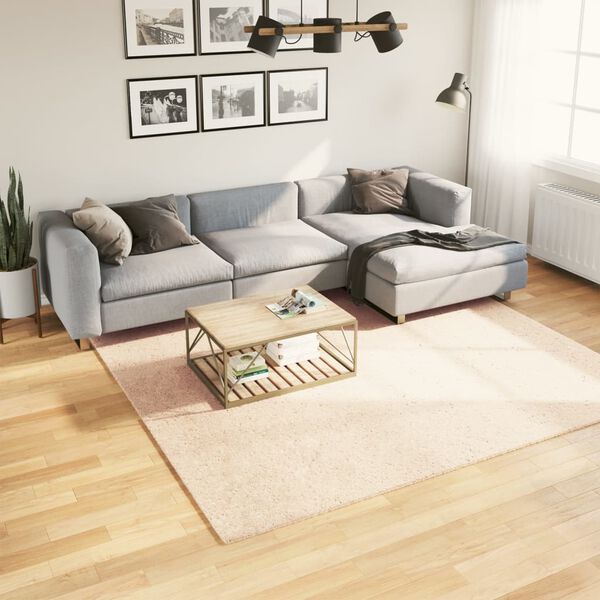 vidaXL Dywan HUARTE z kr&oacute;tkim włosiem, beżowy, 240x240 cm