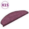 vidaXL Maty na schody 15 szt. 65x21x4 cm Ciemnofioletowe, p&oacute;łokrągłe, duże