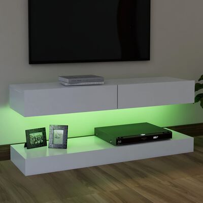 vidaXL Szafka pod TV z oświetleniem LED, biała, 120x35 cm